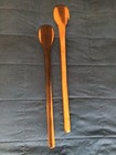 Large Wooden Spoon Canning Paddle Hand Carved 19      21    Vintage Used Set Of 2