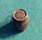 Old Seagrams  Ancient Bottle Gin Barrel Pendant Charm Gilded Premium Advertising