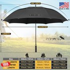 Zomake Golf Umbrella 68 Inch Windproof Double Canopy Charcoal Black
