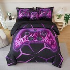 Black Purple Game Controller Bedding Set For Boys Teens Twin Size Stereoscopic 