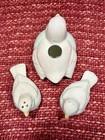 J  Vasquez Imports Fine China Pink   White Set Of 3 Birds Figurine Salt   Pepper