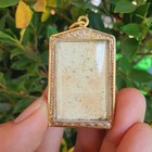 Phra Somdej Wat Rakhang Cracked - Thai Amulet Pendant Buddha Talisman Gold Frame