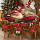 Christmas Theme Printed Tablecloth  Retro Country Farmhouse Style New Year Gift