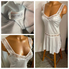 Vtg 80 s Ashley Taylor Blue W  Lace Trim Chemise Slip Nightgown Sz M