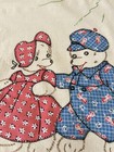 Vintage Baby Bed Blanket Coverlet Quilt Top Embroidered 3 Bears 48 X 38   