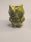 Lot 3 Vintage Ceramic Owl Macrame Beads Green Glazed 3 