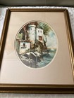 Original Gustave Wander Watercolor Painting Framed Romantic Castle Landscape