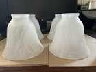 Set 4 Vintage Matching Frosted White Glass Shade For Lamp Light Fan 2 1 4 Fitter