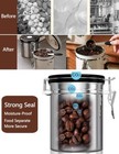62oz Coffee Canister Stainless Steel Airtight Storage Container  measuring Scoop