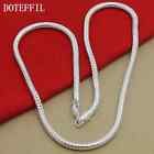 Doteffil 925 Sterling Silver 3mm Snake Chain Necklace Woman Man Wedding Jewelry