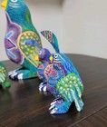 Oaxaca Alebrije Handpainted Wood Sculptures Mexican Folk Art Quail Family Of 5
