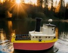 Vintage Battery Operated Plastic Tug Boat W  t  On Smokestack Working W  Sounds 