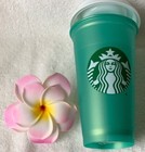 Starbucks   green   shimmer Christmas 2018 Reusable Grande Plastic Cup brand New
