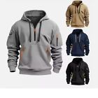 Men s Hooded Hoodie Zipper Multi-pocket Pullover Jacket Sports Casual Sweatshirt