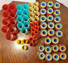 Nesting Barrel Hair Rollers Colorful Plastic Curlers Lot Of 189 Salon Grade Used
