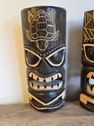 3 Hand Carved Tiki Mask Wooden Wall Decor Tribal Bar Face Indonesia