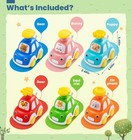 Press And Go Car Toys For Toddlers 1-3  6 Pack Animal Baby Car Toys For 1 2 Year