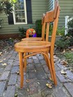 Pair Vintage Thonet Bentwood Bistro Cafe Chairs Mid Century Modern Curved Back