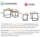 Hojinlinero Oakdk Round Coffee Table Set Of 2  Black   Teak  Sturdy