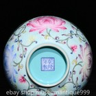 4 6  Qianlong Marked Chinese Turquoise Glaze Porcelain Lotus Flower Bowl Pair