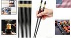 Elegant 5 Pairs Of 9 5-inch Reusable Fiberglass Chopsticks - Gold Engraving