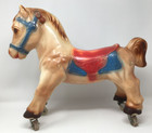 Vintage Children s Toy Riding Horse With Rolling Wheels