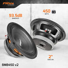 2x Prv Audio 8mb450 V2 Midbass Car Audio 8  Speakers 8 Ohm 8mb Pro 900 Watts