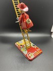 Vintage Disney Donald Duck Climbing Fireman Tin Wind-up Toy W  Ladder Litho Base