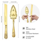 Gold Wedding Cake Knife Server Set Vintage Personalized Cutter Gift Couple
