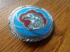 Vintage Ssi American Bald Eagle Silver Toned Metal Belt Buckle Usa Handmade
