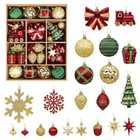 82pcs Christmas Balls Ornaments Set  Delightful Classic Gift Set Goldredgreen