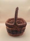 Rustic Woven Willow Gathering Basket - 12  Large Handle - Boho Farmhouse Decor