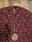 Tree Skirt Red Velvet W  Gold Stitching 50    Beautiful Lined New