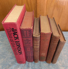 Lot Of 6 Books Decorated Red brown Staging Display Antique Old Vintage Library