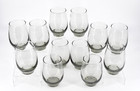 Set Of 12 Vintage Libbey Tempo Gray Smoke Roly Poly Glasses Tumblers 4 5  12 Oz