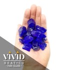 Vivid Cobalt Blue 1 2  - 3 4  Large Fireplace Fire Pit Fireglass Glass Crystals