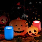 6 Pcs Color Changing Remote Flameless Flickering Led Timer Votive Candles col   