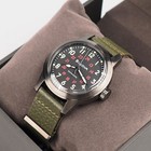 Men s Bulova Military Hack Black Dial Green Leather Strap Automatic Watch 98a255