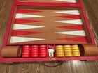 Large Tournament 31  Red  butterscotch Vintage Bakelite Backgammon Set 1 7 16   