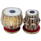 Tabla Set - 2 5 Kg Designer Golden Brass Bayan  Sheesham Table Dayan 