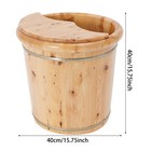Tall Foot Basin Wooden Bucket Foot Bath Tub With Cover   Wooden Stool Foot Spa