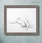 Repose Figure Drawing Sketch Female Art Pose Of Woman 14    X 17     Original Signed