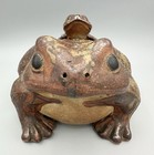 Vtg Stoneware Good Luck Garden Toad W  Baby Omc Otagiri Mercantile Co Japan Xl