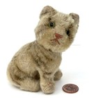 Steiff Susi Tabby Cat 1950s 60s Mohair Plush 10cm 4in Well Loved No Id Vintage