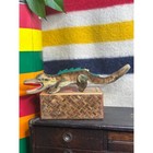 Vintage 1960s Gaty Steiff 12  Alligator With Original Name Tag And Button In Ear