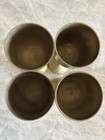     solid Brass Goblets  Etched  Vintage Set Of 4    