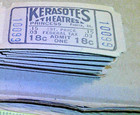 Original Vintage Lot 100 18c Tickets Princess Kerasotes Theatre Peoria Illinois