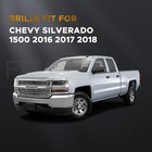 Front Upper Grille Grill Fit For Chevy Silverado 1500 2016 2017 2018  Chrome Fro