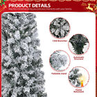 6ft Unlit Premium Snow Flocked Hinged Artificial Xmas Christmas Pine Tree