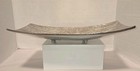 Torre Tagus Metal Bark Tray Footed Cast Aluminum Wood Grain Organic Centerpiece